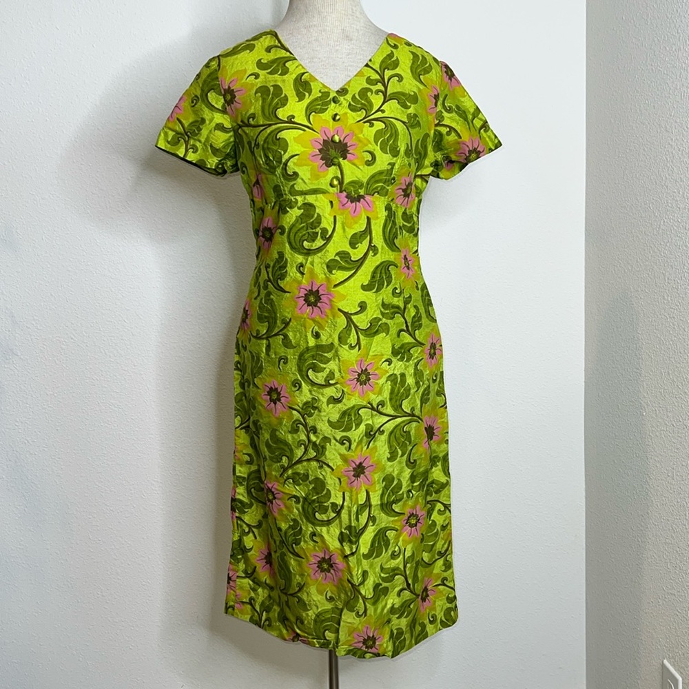 Vintage 70’s Floral Print Empire Waist Dress